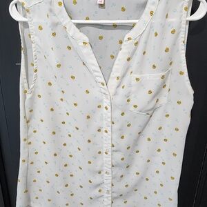 Bongo White Sleeveless Top with Duck Print